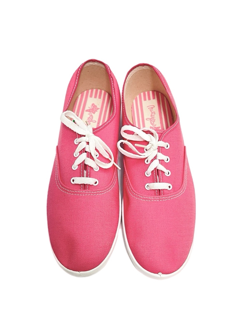 Vintage 1990s deadstock pink canvas lace up casual sneakers